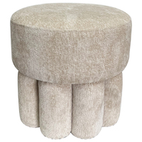 Willow &amp; Silk 45cm Plush Footed Ottoman Stool/Chair Oat