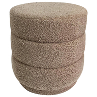 Willow &amp; Silk Boucle Taupe 41cm Loop-Style Stepped Ottoman Stool 