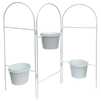 Willow &amp; Silk Folding 3-Tier White 68cm Arch Pot/Planter Display Stand