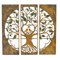 Willow &amp; Silk Laser cut 35cm Metal Tree Of Life 3-Piece Nature Wall Art