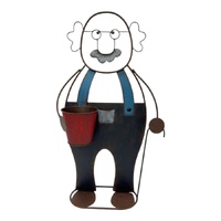 Willow &amp; Silk Colourful Grandpa w/Flower Pot 50x21.5x8