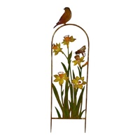 Willow &amp; Silk 91cm Arched Garden Stake w/Yellow Flowers 27x0.6x91cm
