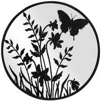 Willow &amp; Silk Laser-Cut 50cm Round Butterfly Mirror Accent Wall Art