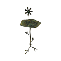 Willow &amp; Silk 93cm Tall Lily Pad Metal Standing Bird Feeder