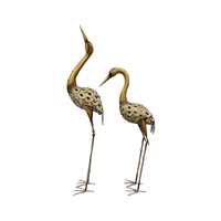 Willow &amp; Silk Metal 114cm/92cm Set of 2 Garden Crane Figurine/Statue