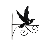 Willow &amp; Silk Black 33.5cm Flying Bird Silhouette Wall Hook Bracket