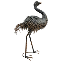 Willow &amp; Silk Animal Figurine Metal Emu Looking Up