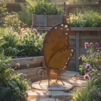 Willow &amp; Silk Metal 70cm Rustic Garden Butterfly Statue/ Figurine