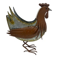 Willow &amp; Silk Distress Finish Chicken Planter/Storage Holder 26x11.5x30.5cm