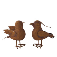 Willow &amp; Silk Set/2 Asst Rust Decorative Birds 19x8x17