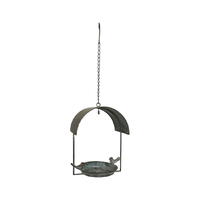 Willow &amp; Silk Hanging 50cm Grey Dome House Garden Bird Feeder