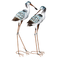 Willow &amp; Silk Metal 99/98cm Set of 2 Spoonbill Bird Garden Figurine/Statue