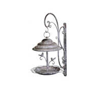 Willow &amp; Silk Metal 63cm Wall Mounted Garden Bird Feeder w/Birds on Bracket