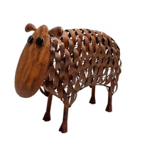 Willow &amp; Silk Metal Rust Sheep Statue 54x25x42cm
