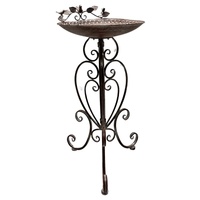 Willow &amp; Silk Leafy Birdbath/Feeder w/Embellished Legs 47x41x80cm