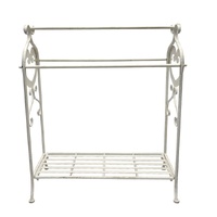 Willow &amp; Silk Large Fleur Towel Stand w/Shelf 84x38x96cm