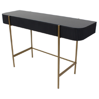 Willow &amp; Silk 120cm Wooden Black Ribbed Console/Hallway Table