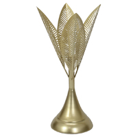 Willow &amp; Silk 40cm Golden Leaves Taper Candle Holder