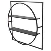 Willow &amp; Silk Metal 60x12cm Black 2-Tier Hanging Wall Shelf/Organiser