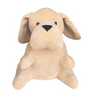 Willow &amp; Silk Beige Fabric Sitting Pup Door Stopper