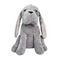 Willow &amp; Silk Grey Fabric Long-Eared Dog Door Stopper