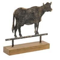 Willow &amp; Silk Metal 30cm Animal Cow Statue/Figurine