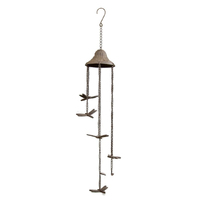 Willow &amp; Silk Cast-Iron 82cm Hanging Spiral Dragonflies Wind Chime