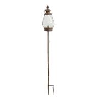 Willow &amp; Silk Metal 111cm Brown Garden Lantern on Stake w/ LED Light