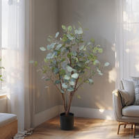 Willow &amp; Silk 100cm Potted Artificial Eucalyptus Gum Tree