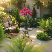 Willow &amp; Silk 66cm Potted Artificial Pink Blossom Bougainvillea