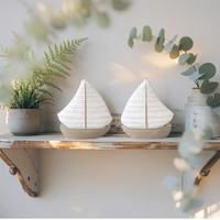 Willow &amp; Silk Nautical Sailboat Ornaments Set of 2