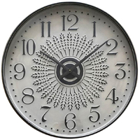 Willow &amp; Silk Metal 71cm Large Glass Front Fleur Wall Clock