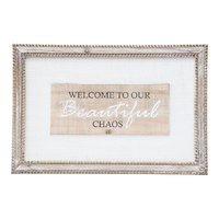 Willow &amp; Silk Framed Wooden 60cm &#39;Welcome To The Chaos&#39; Sign Wall Art