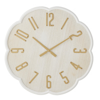 Willow &amp; Silk 60cm Wood &amp; Gold Scalloped Clock  60*3.5