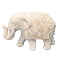 Willow &amp; Silk Woven Look Elephant Ornament 17x7.5x12cm