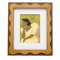 Willow &amp; Silk Sitting Lady In Striped Dress Framed Wall Art 30.5x2.5x36.5cm