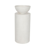 Willow &amp; Silk Feature Round Pillar w/Planter 35x35x80cm
