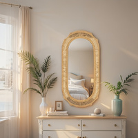 Willow &amp; Silk 120cm Hamptoms Oval Weave Mirror 50x5x120cm