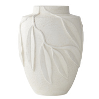 Willow &amp; Silk Gum Leaf White Vase 30x30x40cm
