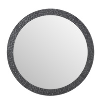 Willow &amp; Silk Textured Round Black Mirror 80x2.5cm