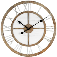 Willow &amp; Silk Wooden 60cm White Round Roman Numerals Wall Clock