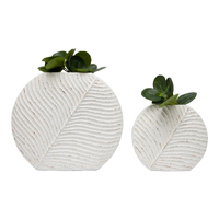 Willow &amp; Silk 30cm Curved Set of 2 White Flower Vase/Pot