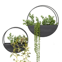Willow &amp; Silk Nested 40cm/33cm Set of 2 Hanging Metal Basket Wall Planters