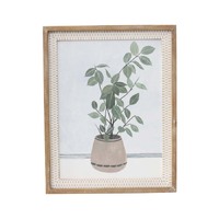 Willow &amp; Silk Wooden Framed 51cm Pothos Plant Wall Art