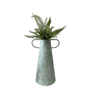 Willow &amp; Silk Metal 46cm Acqa Green Coastal Vase/Pot/Planter w/Handles