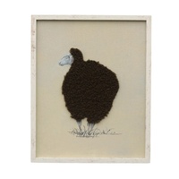 Willow &amp; Silk Cuddly Sheep Hand-Made Framed Canvas Wall Art 40x2.5x50cm