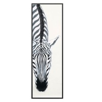 Willow &amp; Silk Classic Zebra with Artificial Fur Framed Canvas Wall Art 