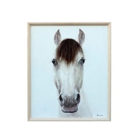 Willow &amp; Silk Horse Mugshot with Artificial Hair Framed Canvas Wall Art 50x60cm
