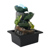 Willow &amp; Silk Leaf Frogs Water Feature Fountain 23x20x28cm