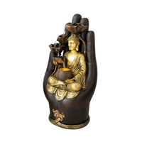 Willow &amp; Silk Palm Buddha 30.5x25x59cm